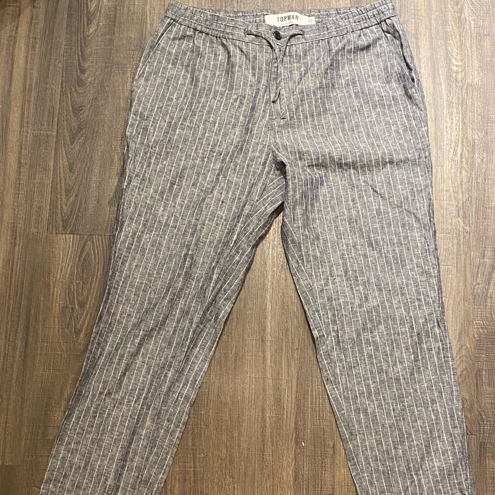 Skinny Fit Stripe Cropped Pants